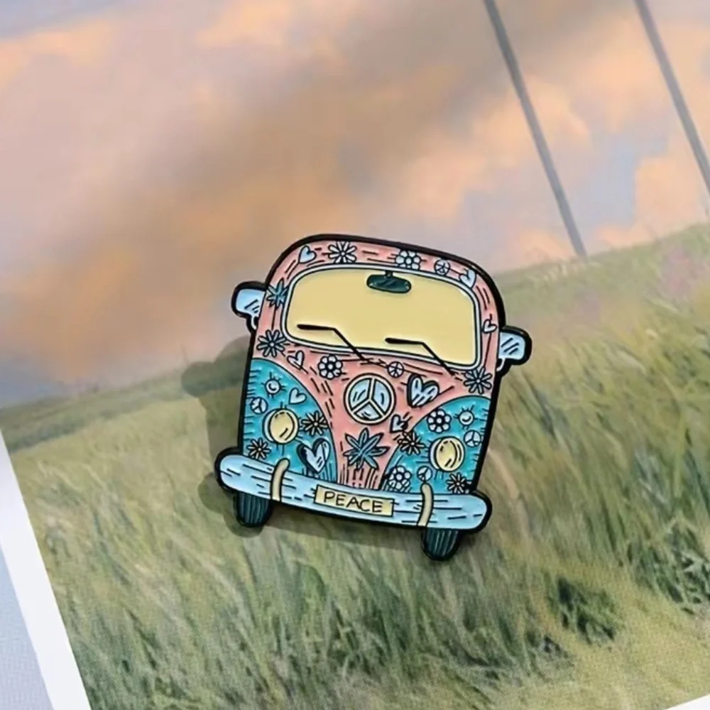 3/$25 Boho Hippie Volkswagen Van Bus Pin Badge Brooch